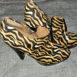Zebra platform shoes